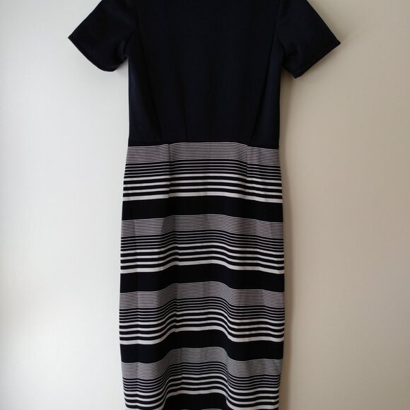 Amish Mennonite Cape Dress 39.5"B 32"W Blue Striped - Picture 7 of 9